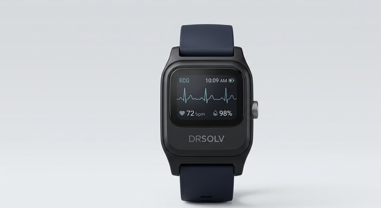 Medical-grade biosensing wearable — front